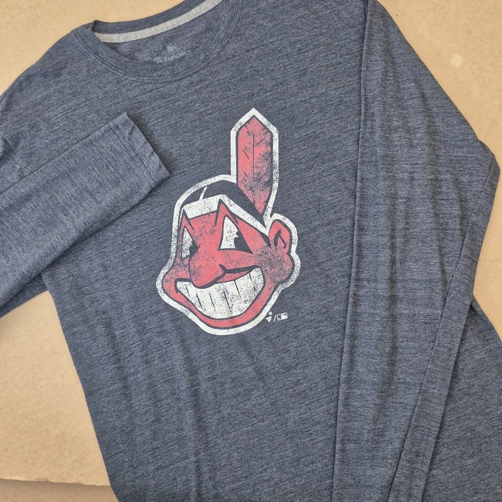 MLB Cleveland Indians Fanatics Long Sleeve Shirt‎ Mens Medium